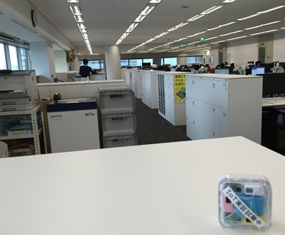 高砂熱学工業のオフィスに設置した小型のセンサーモジュール