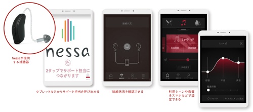 Nessaの販売する補聴器と各種アプリ