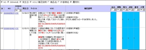 富士ゼロックスのVOC検索システムの画面
