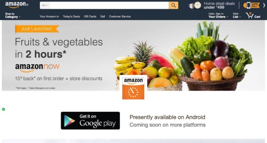注文から2時間以内に近くの店舗から商品を届ける「Amazon Now」