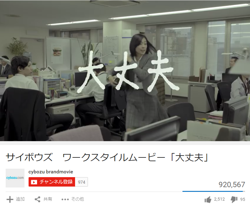 サイボウズが、ワークスタイルについて問題提起したYouTube動画。再生回数は2本で100万回を超えた