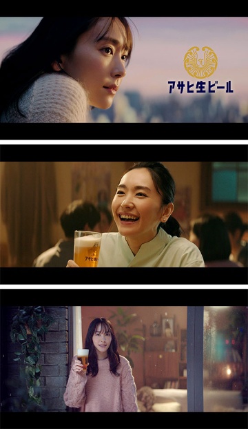 上から2枚が第2弾、下が第3弾。基本的な構成は第1弾と同じだが、キラーフレーズの「おつかれ生です」は、毎回言い方を変えているという。また、最後に商品を飲んで「ほっ」とする表情にもこだわっている