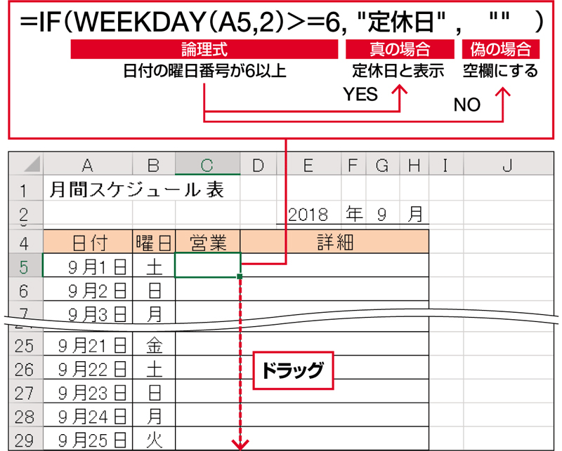 Excel時短術 仕事に効くweekday関数の使い方 曜日に応じた処理をしたいときに大活躍 日経クロストレンド