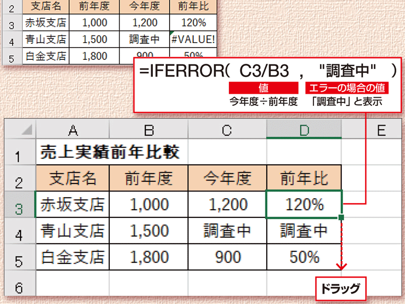 【Excel時短術】仕事に効くIFERROR関数の使い方　エラーのときに別処理をする関数