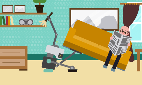 掃除ロボットが賢くなり、部屋の隅々まで掃除できるようになるイメージ（写真提供／Shutterstock）