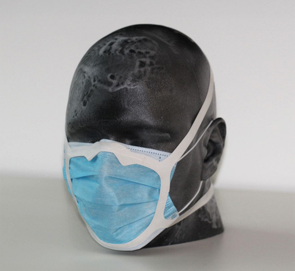 米ライス大学が研究・開発した医療用マスクに装着してフィット感を向上させるゴムバンド（出所／米ライス大学）