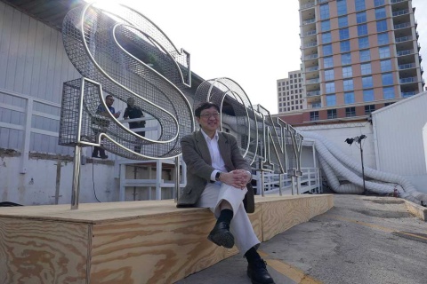 ソニーコンピュータサイエンス研究所社長でソニー執行役員の北野宏明氏(SXSWの特設ブース前で)