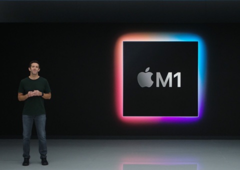 アップルの新プロセッサーのM1（出所／アップルのオンライン発表会）