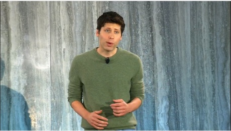 マイクロソフトの記者会見には、オープンAIのサム・アルトマンCEOも登場した