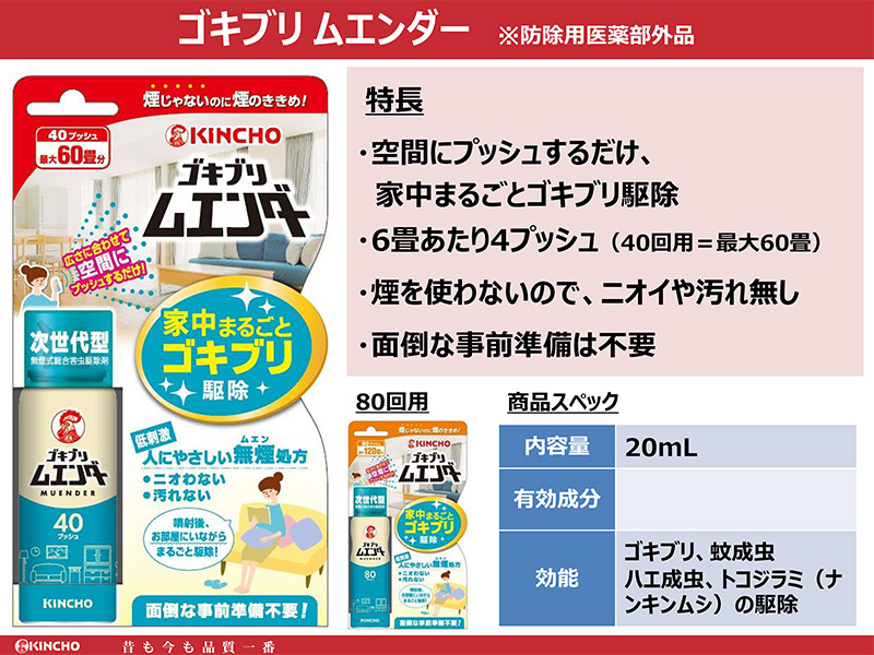 ゴキブリムエンダーのプレゼン資料　狙いは「くん煙剤の離脱者」