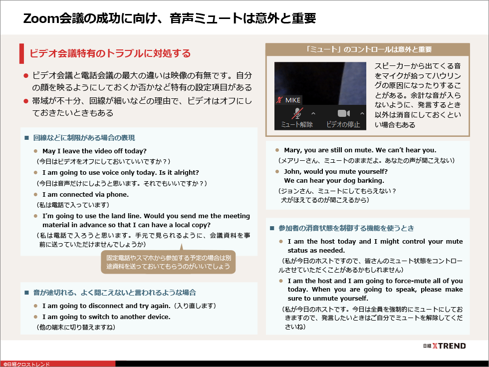 パワポまとめ Zoom時代の実践 英会話術 日経クロストレンド