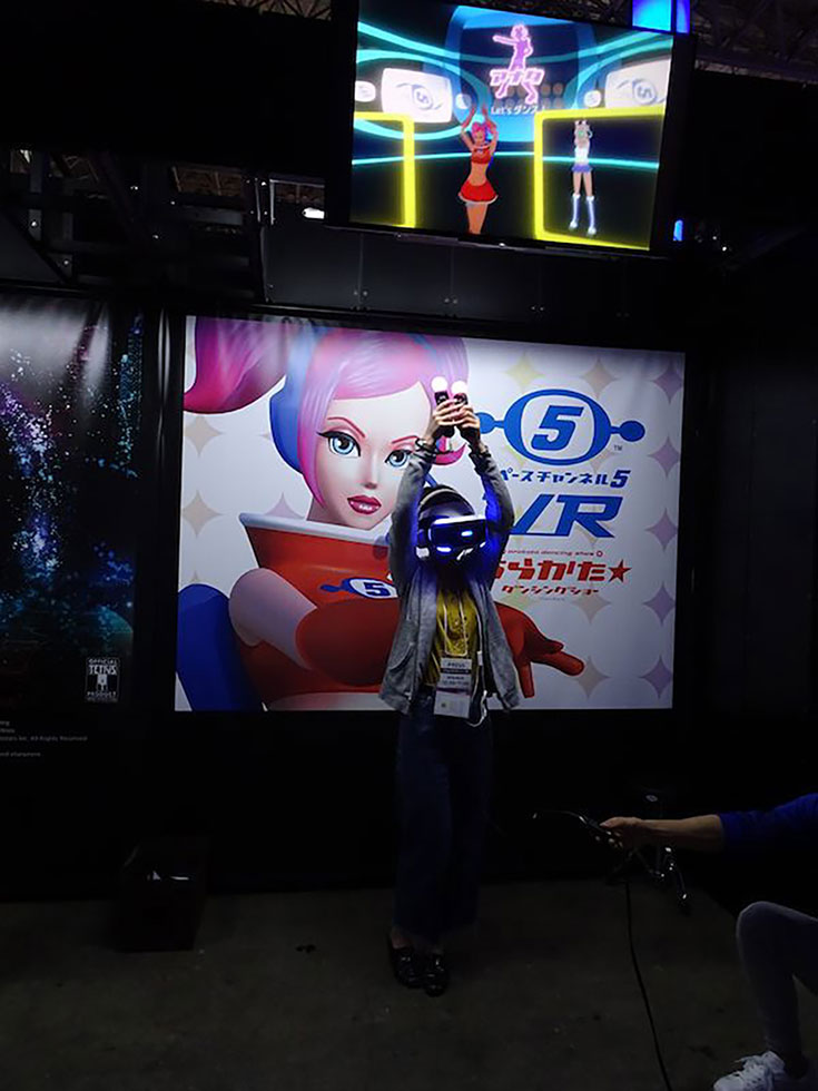 18年にも出展された『スペースチャンネル5 VR あらかた★ダンシングショー』は今回も出展される（写真はTGS2018より）