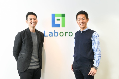 一休社長の榊淳氏(右)による対談企画、対談ゲストはAIスタートアップ、Laboro.AI(ラボロエーアイ、東京・中央)の椎橋徹夫CEO(左)