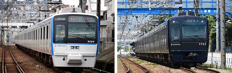 9000系車両のリニューアル前（左）と、リニューアル後（右）の比較（写真提供／相鉄ビジネスサービス）