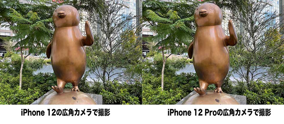 左がiPhone 12、右がiPhone 12 Proで撮影した写真。どちらも自然な明るさと色合いのバランスを実現している