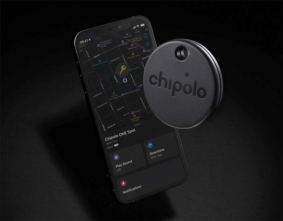 Chipolo ONE Spot。「探す」ネットワークによる追跡に対応している