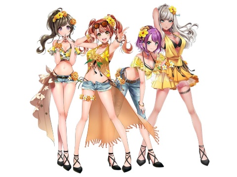 女の子DJをテーマにした『D4DJ』。リズムゲームのリリースは2020年秋を予定しているが、早くからリアルイベントを仕掛け、事前登録者を順調に集めている。画像はユニットの1つである「Merm4id(マーメイド)」 (C)bushiroad All Rights Reserved. illust: やちぇ