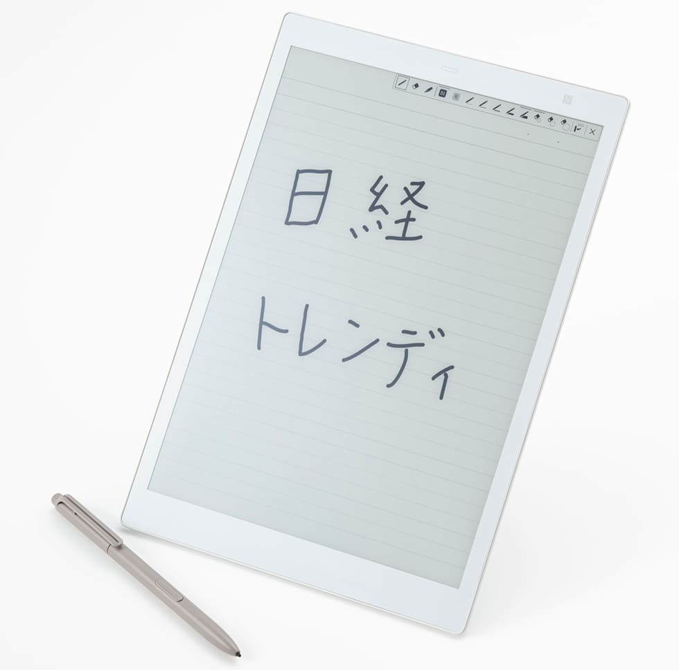 電子ペーパー富士通「クアデルノ」の書き味 ペンが充電不要：日経