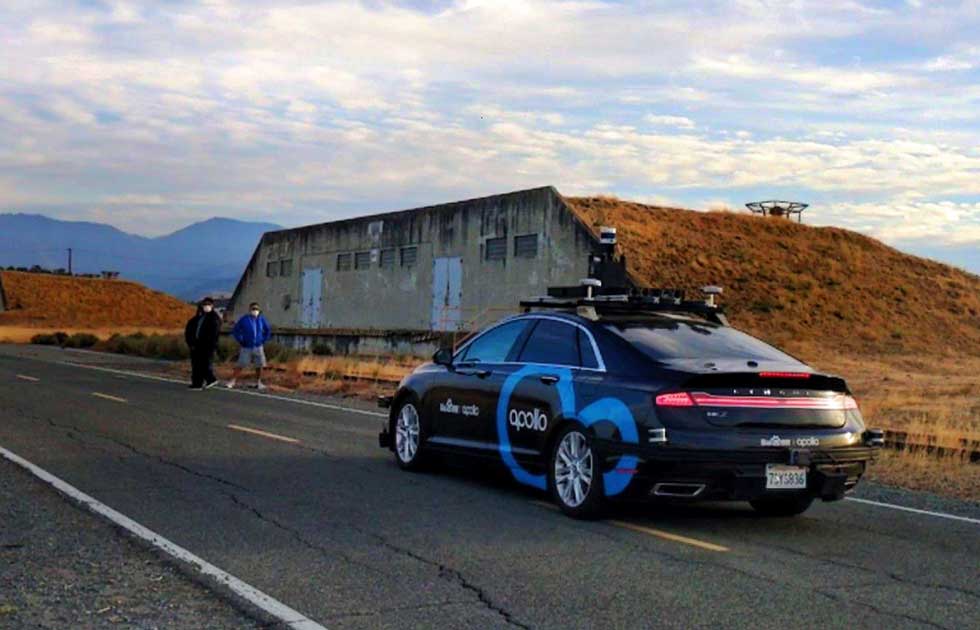 バイドゥの無人運転車がカリフォルニア州で走行試験する様子（画像はバイドゥのニュースリリースより）