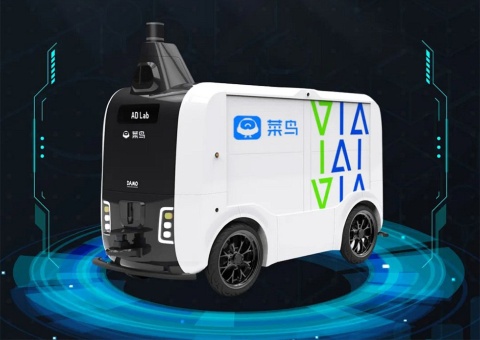 AI物流ロボット「小蛮驢」(シャオマンリュー)の様子(画像はツァイニャオのニュースリリースより)