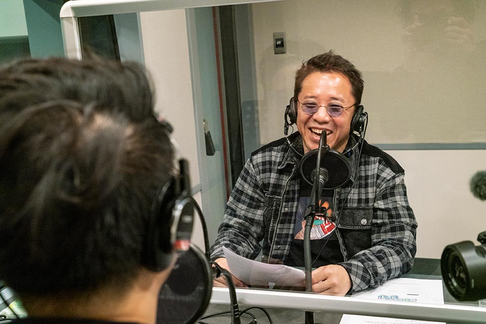保本氏とzopp氏によるジョイミューラジオ！の収録風景