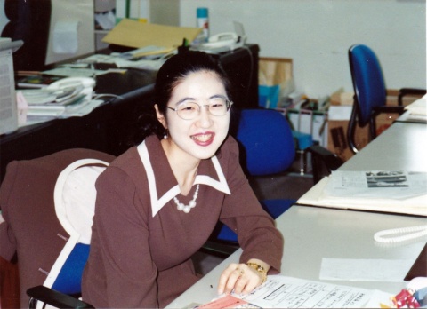 入社6年目の1993年ごろ。NTTメディアスコープに出向時代にNHK「クローズアップ現代」の「雇用機会均等法10年」特集で取材を受けた