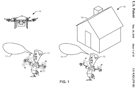 Amazon Technologiesは、ドローンでの荷物配送に関する特許を取得している(米国特許商標庁のサイトより)