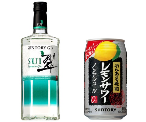 20年3月に発売した国産ジン「翠（SUI）」と21年3月に発売した「のんある晩酌 レモンサワー ノンアルコール」