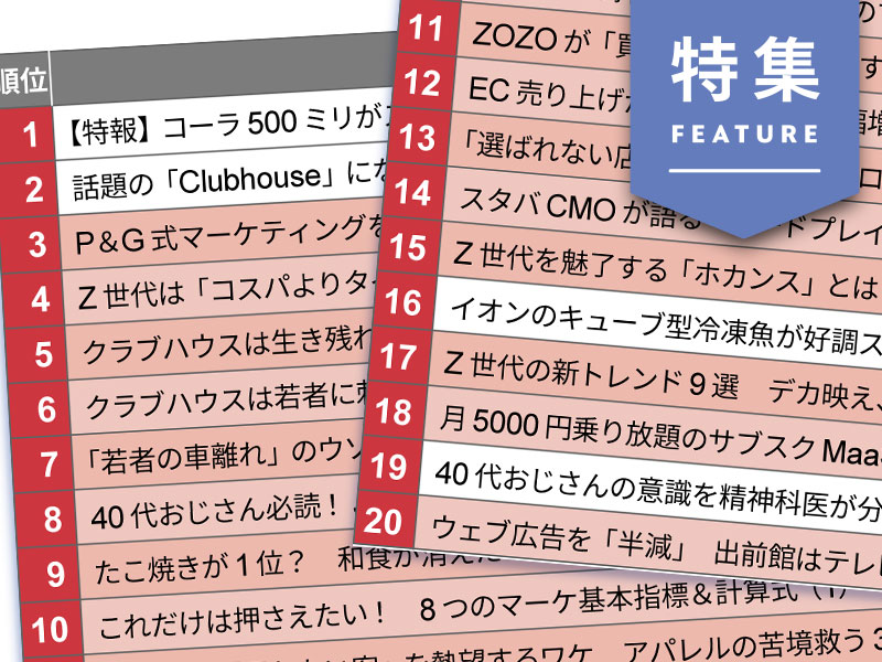 有料会員が読んだ2021年上半期記事トップ20　上位にはZ世代がずらり