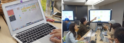 一般社団法人 日本社会イノベーションセンターが提供するファシリテーター養成プログラムの様子。i.schoolのメソッドに基づくイノベーションワークショップをデザイン、ファシリテーションする能力を身につけることが目的