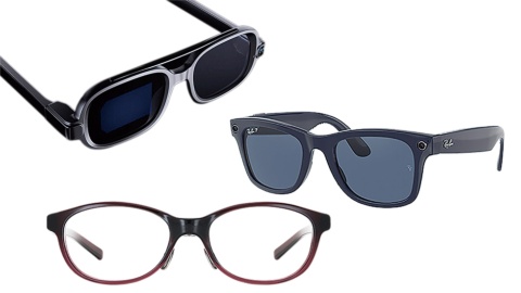 外観が普通の眼鏡と変わらない「軽量“スマート”グラス」が5位に選ばれた。機能の異なる複数の製品が発表されている。