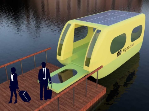 エイトノットが構想する、無人で自律航行する未来の水上オンデマンドタクシーのイメージ（画像提供／エイトノット）