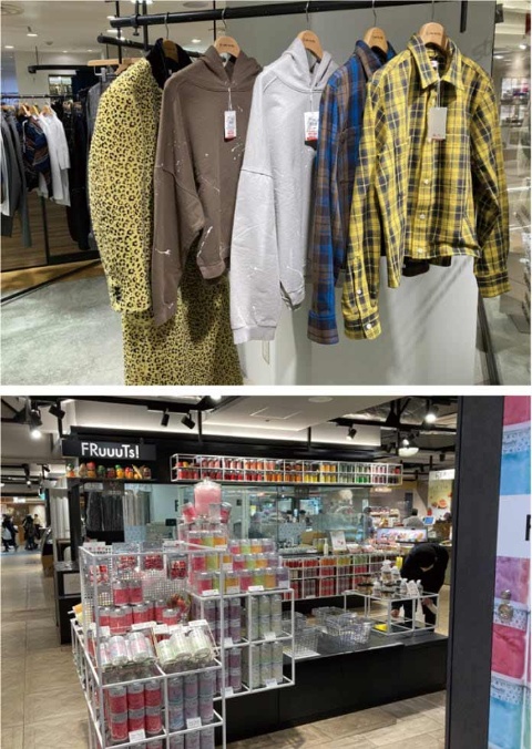 紳士服売場では、若い客の来店増加にあわせ、個性的な服も取り入れている。デパ地下では、これまでは高島屋には無かったテナントを誘致