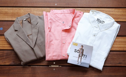 「SOLIT!」ブランドの衣服。シャツやパンツ、ジャケットがある（写真／丸毛 透）