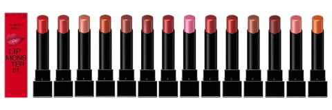 「KATE(ケイト) リップモンスター」は参考小売価格税別1400円。14色あり、多くの店舗で入荷待ちの状態が続く