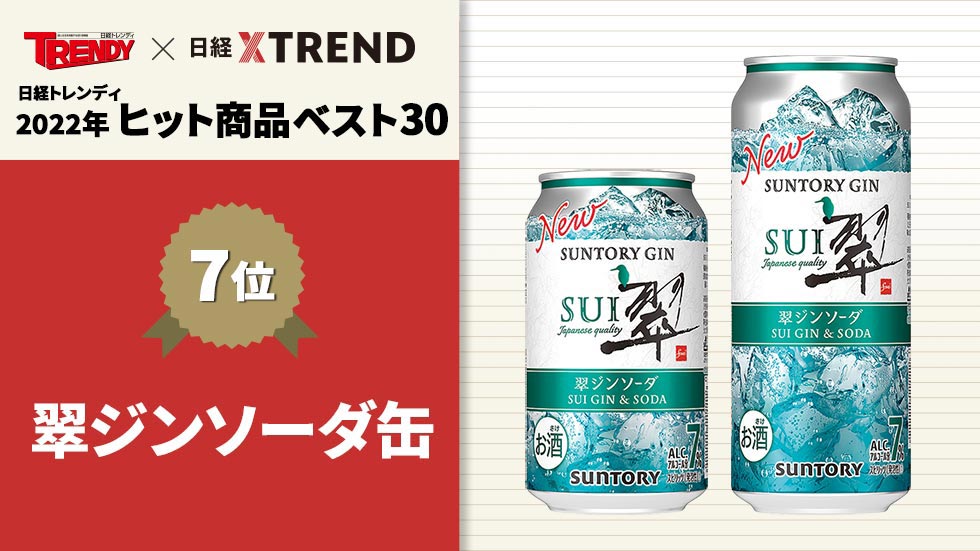 和素材配合「翠ジンソーダ缶」 売れ行きは角ハイボール缶超え ：日経 
