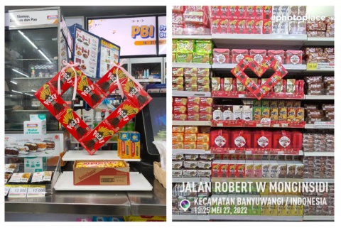 アジア各国でポッキーの箱をハート形に組み上げて展示する「Pocky Love」の施策で高い成果を出した