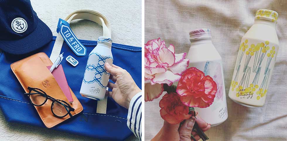ムーギーの公式Instagramに投稿した写真の一部。Instagramでは「ムーギーがある暮らし」がイメージできる写真を数多く投稿している。ムーギーをプチギフトにする人も多い。その贈り方を提案する投稿も人気だ