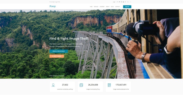 「Pixsy」のWebサイト