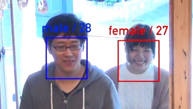 カメラ画像の解析により来場者の属性を把握できる(画像データは解析後に破棄している)