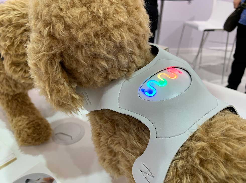 心拍センサーでペットの“気持ち”をLEDライトの色で表現する「イヌパシー」（ラングレス）