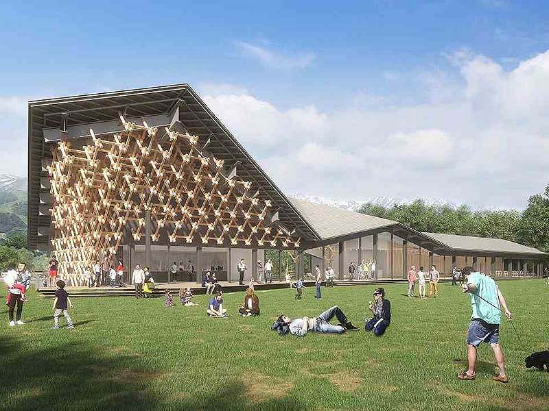 スノーピークが隈研吾設計の複合施設　開発の勢い止まらぬ白馬