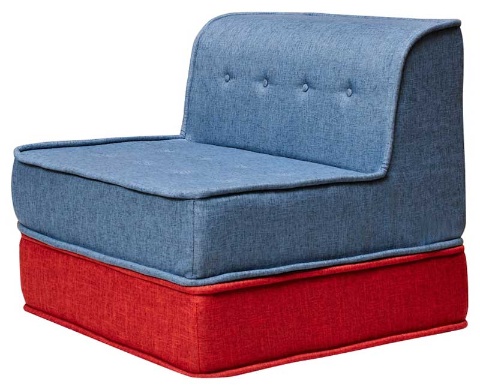 複数のモジュールと色を組み合わせ、一人用のソファから家族で座れる大きなソファまで作れる