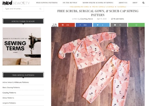 手芸専門店ムード・ファブリックスの作り方のページ。医療用でも明るく楽しくなりそうな生地を使う