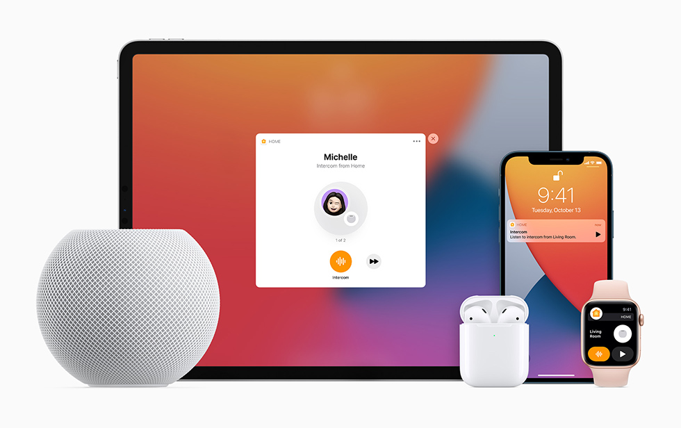 HomePod miniで利用できるインターコム機能。他のアップル製デバイスに音声のメッセージを簡単に送ることができる