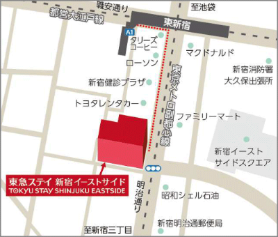 東京メトロ副都心線東新宿駅が最寄りの明治通り沿いに立地