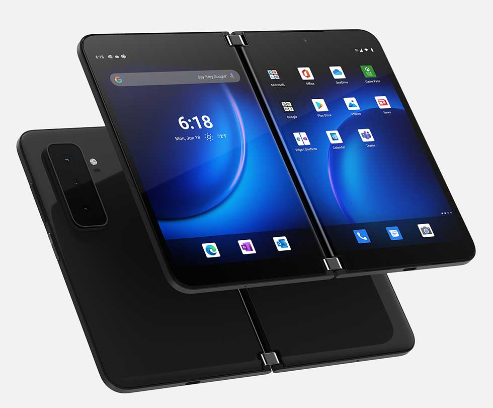 5.8型ディスプレーを2つ搭載する、5G対応スマートフォン「Surface Duo 2」