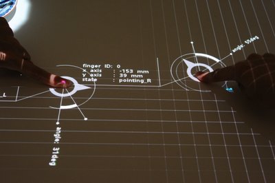SXSWのソニーの特設ブースでは、プロジェクターとカメラを組み合わせた、テーブル上でのインタラクションのデモも実施