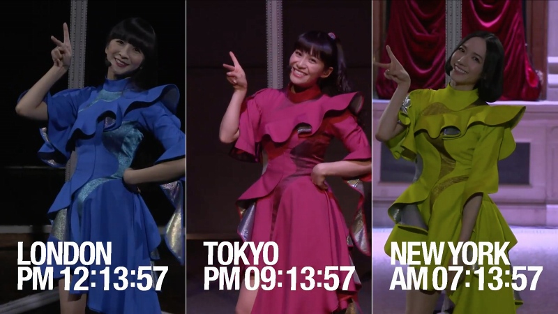 Perfumeの3人がそれぞれ東京、ニューヨーク、ロンドンの3都市でパフォーマンスを披露した (c)docomo FUTURE-EXPERIMENT VOL.01 距離をなくせ。
