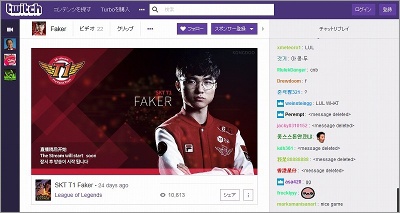 韓国のプロチーム「SKT」に所属するFakerのチャンネル